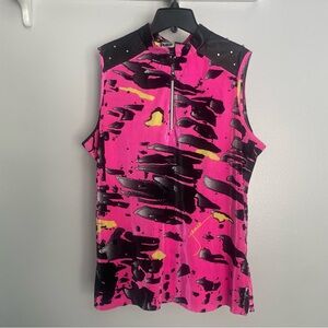Jamie Sadock Sleevless Zip Up Golf Shirt XL